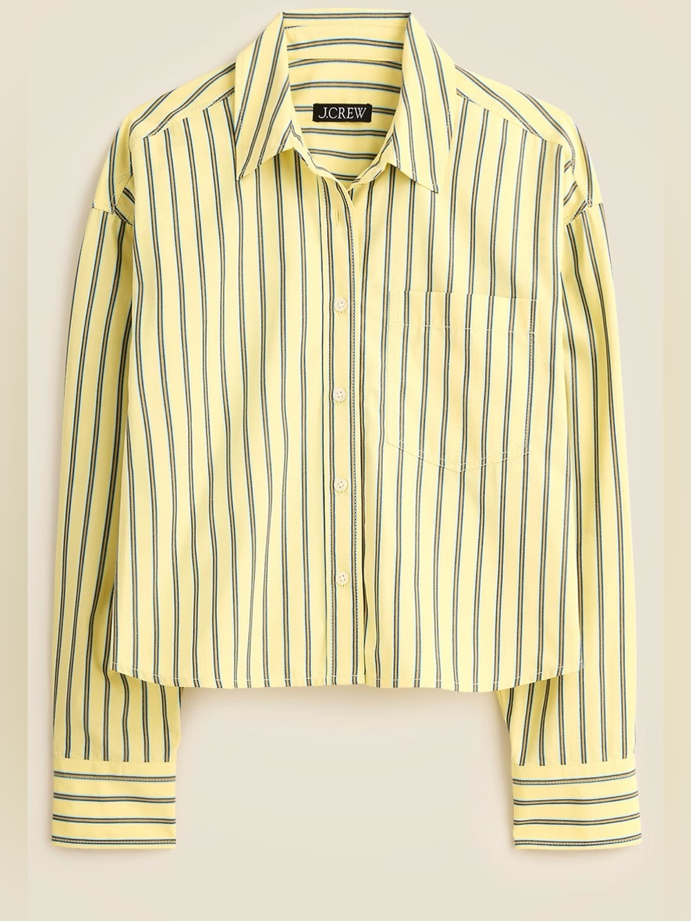 J.Crew Étienne cropped button-up shirt in striped cotton poplin